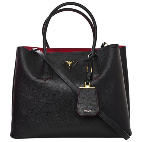 prada black purse red lining|prada purse red inside.